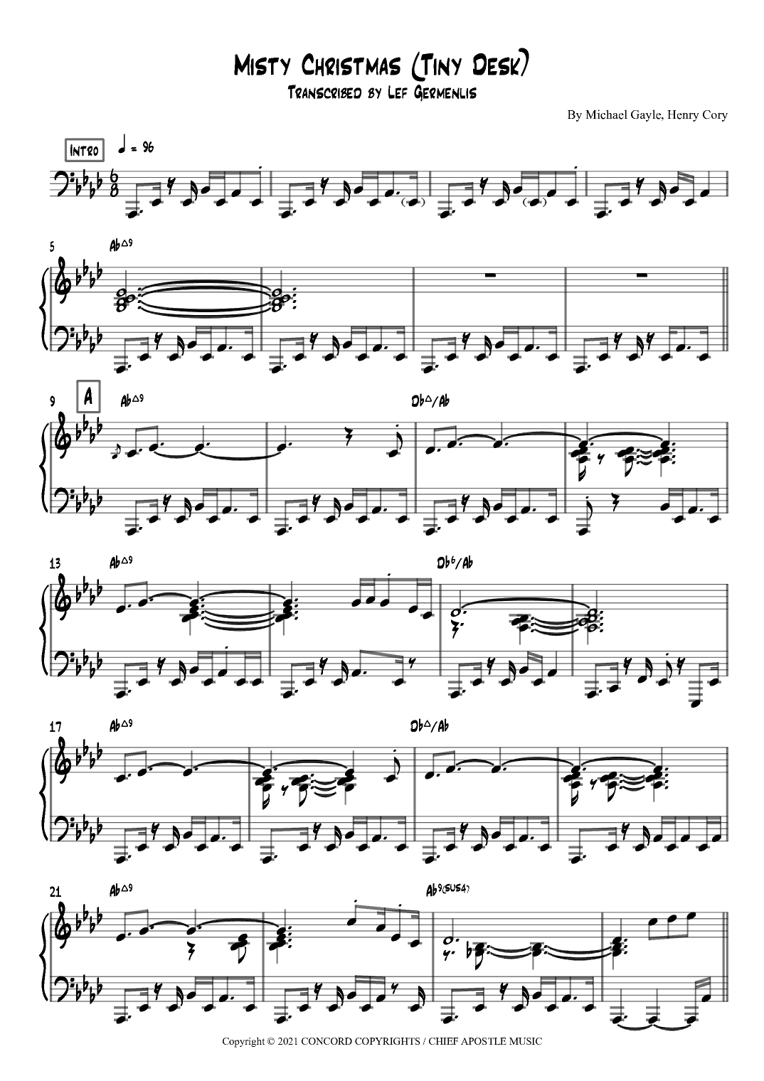 Misty Christmas (arr. Lef Germenlis)