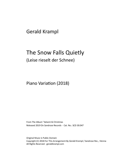 The Snow Falls Quietly (Leise rieselt der Schnee) (arr. Gerald Krampl)