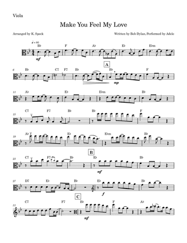 Make You Feel My Love (arr. K. Speck)