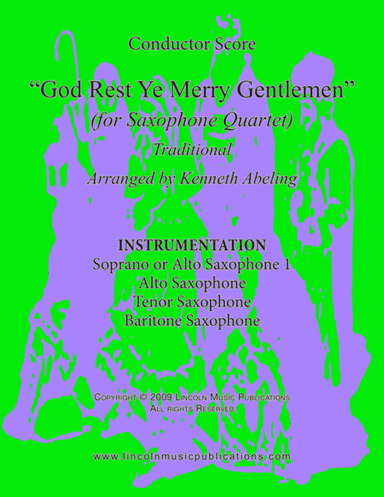God Rest Ye Merry Gentlemen (for Saxophone Quartet SATB or AATB) (arr. Kenneth Abeling)