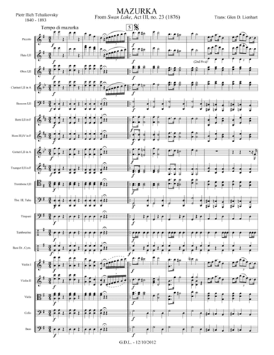 Swan Lake Mazurka (arr. Glen D. Lienhart)