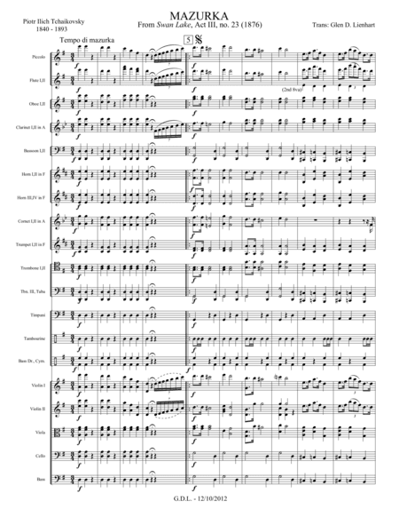 Swan Lake Mazurka (arr. Glen D. Lienhart)