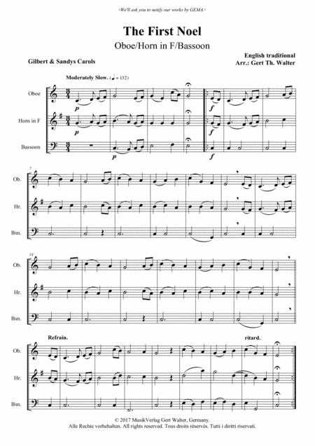 The First Noel (arr. Gert Th. Walter)