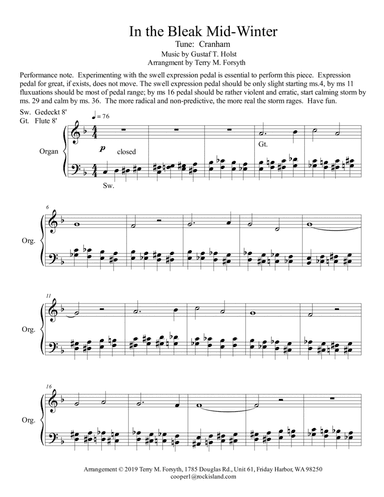 "In the Bleak Mid-Winter", organ solo (arr. Terry M. Forsyth)