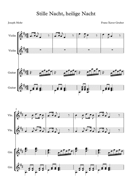 Silent Night, Holy Night (for Two Guitars and Two Violins/Flutes) (arr. Zeljko Trbusic)