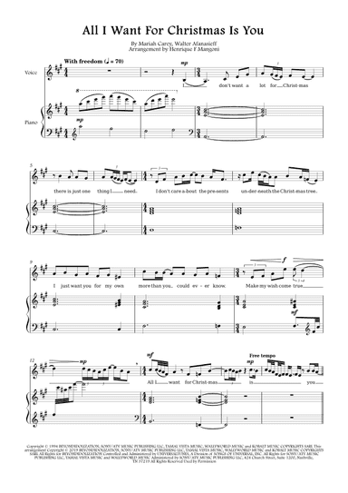 All I Want For Christmas Is You (arr. Henrique F Mangoni)