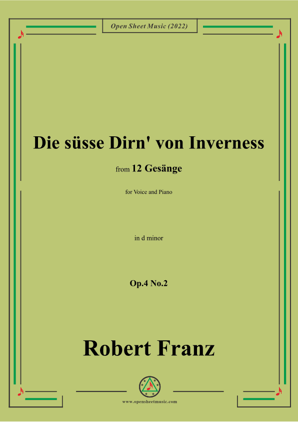 Franz-Die susse Dirn von Inverness,in d minor,Op.4 No.2 (arr. OSM Press)