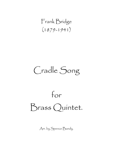 Cradle Song (arr. Spence Bundy)