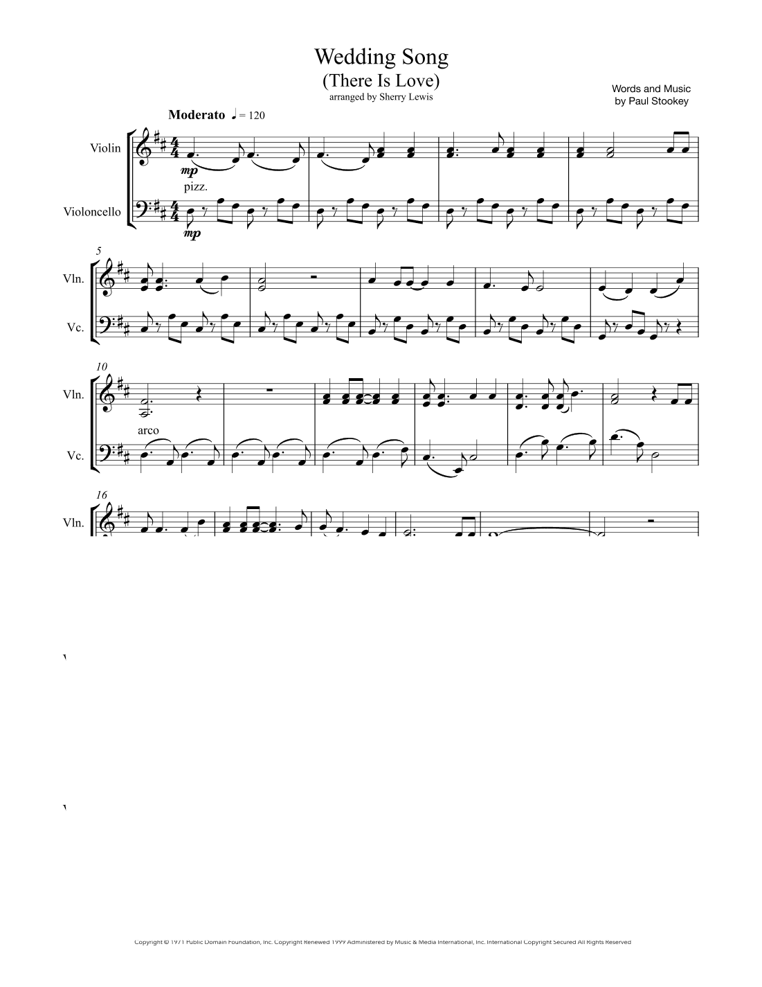 Wedding Song (There Is Love) (arr. Sherry Lewis)