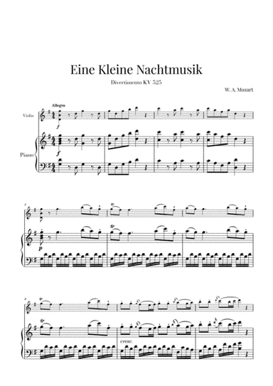 Eine Kleine Nachtmusik for Violin and Piano (arr. Cadenza Editions)