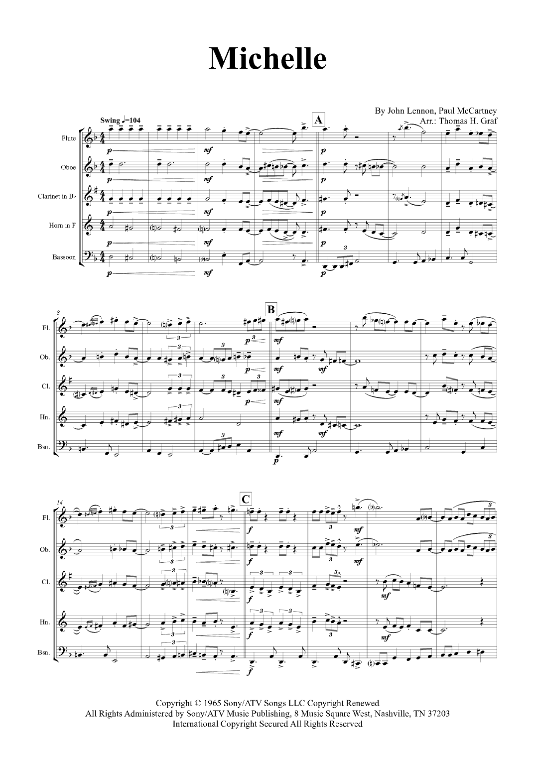 Michelle (arr. Thomas Graf)