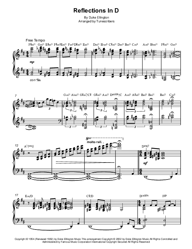 Reflections In D (arr. Tunescribers)
