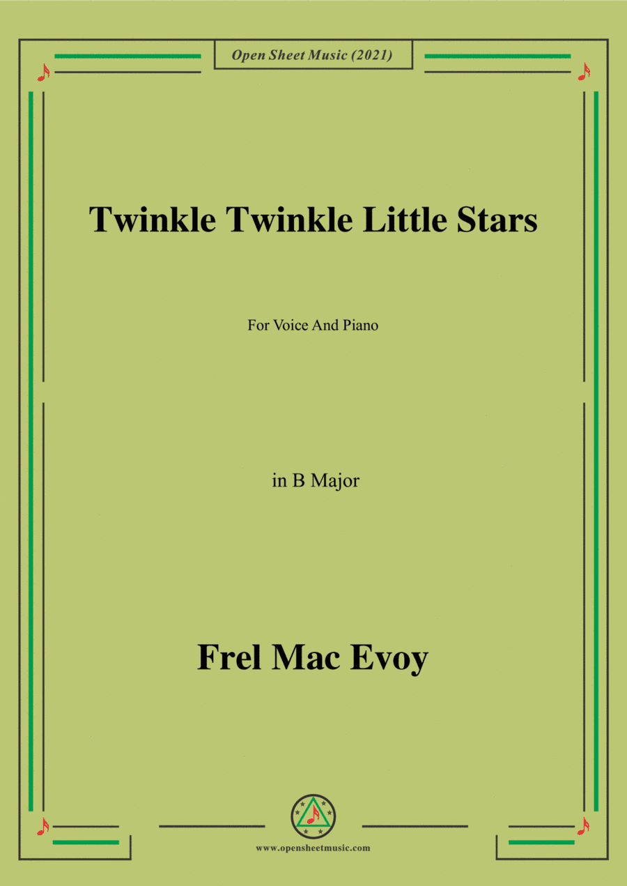 Frel Mac Evoy-Twinkle Twinkle Little Star,in B Major (arr. Open Cloud)