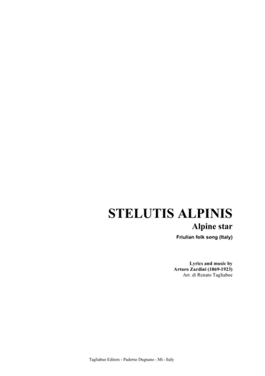 STELUTIS ALPINIS (Alpine star) - Friulian folk song (Italy) (arr. Renato Tagliabue)