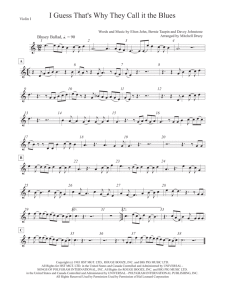 I Guess That's Why They Call It The Blues (arr. Mitchell Drury)