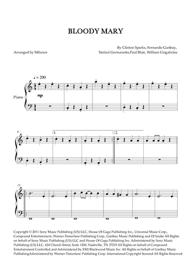 Bloody Mary (arr. Milanov)