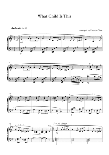 What Child is This (Greensleeves) (arr. Phoebe Chen)