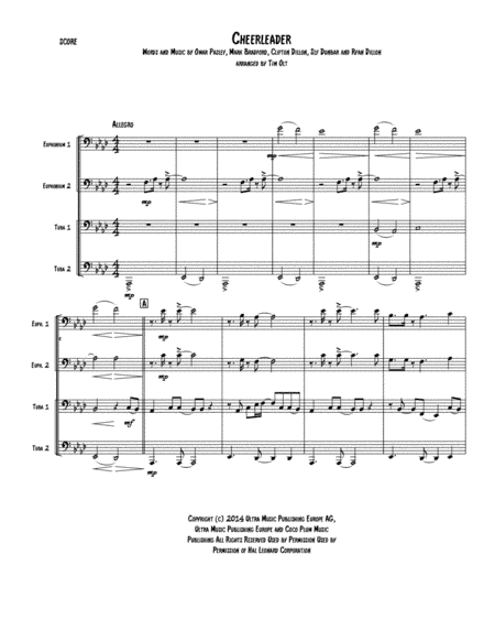 Cheerleader (arr. Tim Olt)