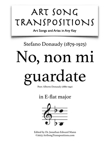 DONAUDY: No, non mi guardate (transposed to E-flat major) (arr. ArtSongTranspositions.com)