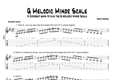 G Melodic Minor Scale (4 Ways to Play)