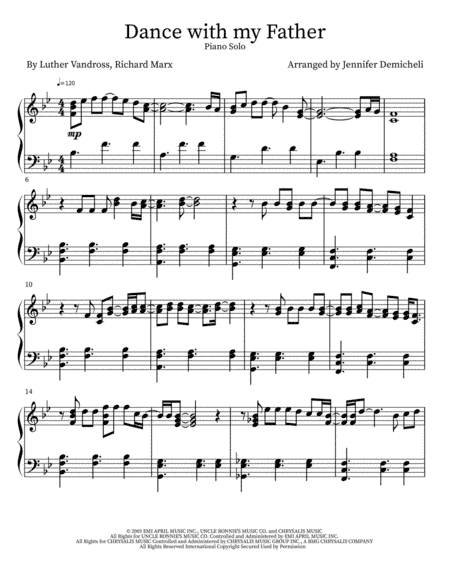 Dance With My Father (arr. Jennifer Demicheli)