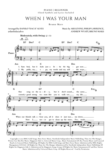 When I Was Your Man (arr. Danilo "Daca" Alves)