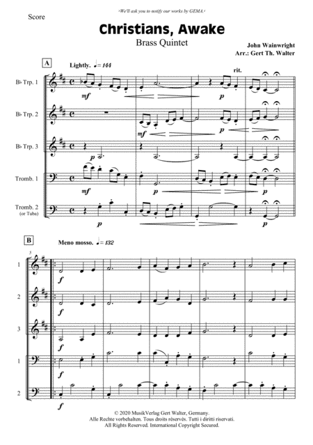 Christians, Awake, Salute The Happy Morn (arr. Gert Th. Walter)
