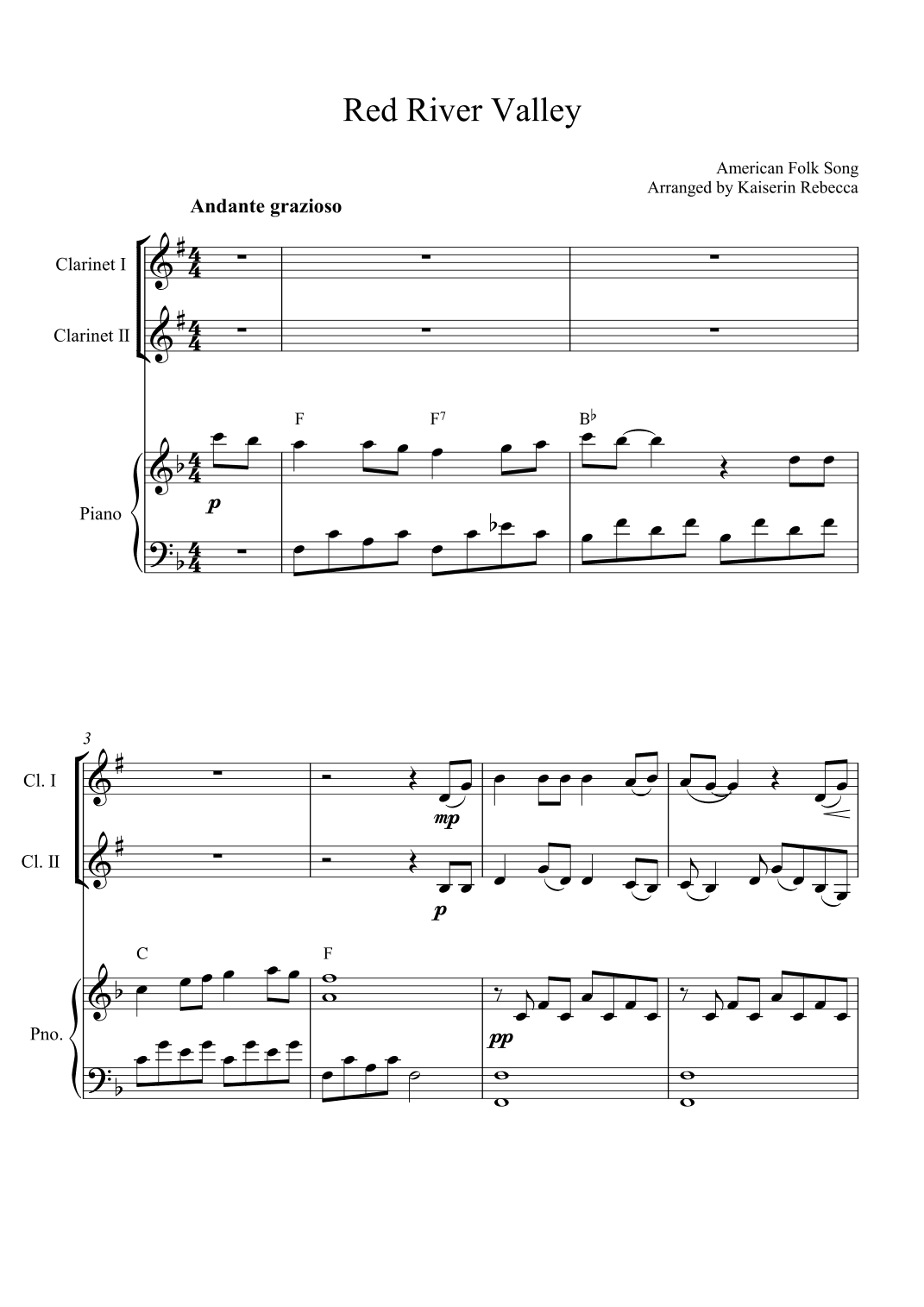 Red River Valley (arr. Kaiserin Rebecca)