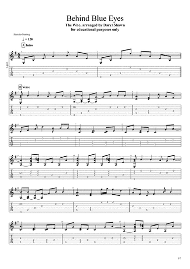 Behind Blue Eyes (arr. Daryl Shawn)