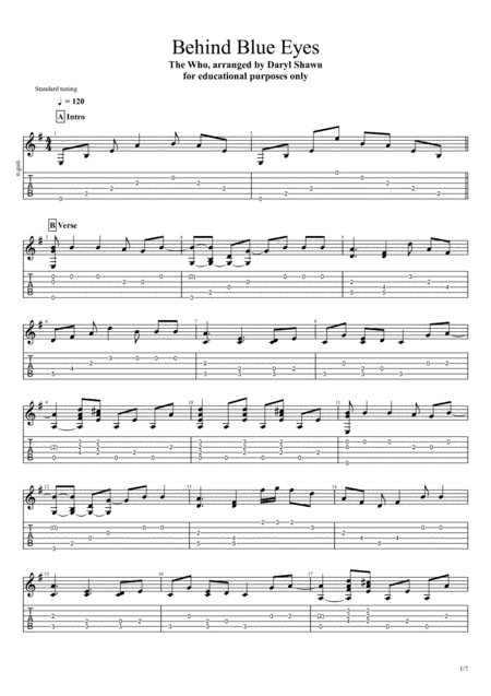 Behind Blue Eyes (arr. Daryl Shawn)