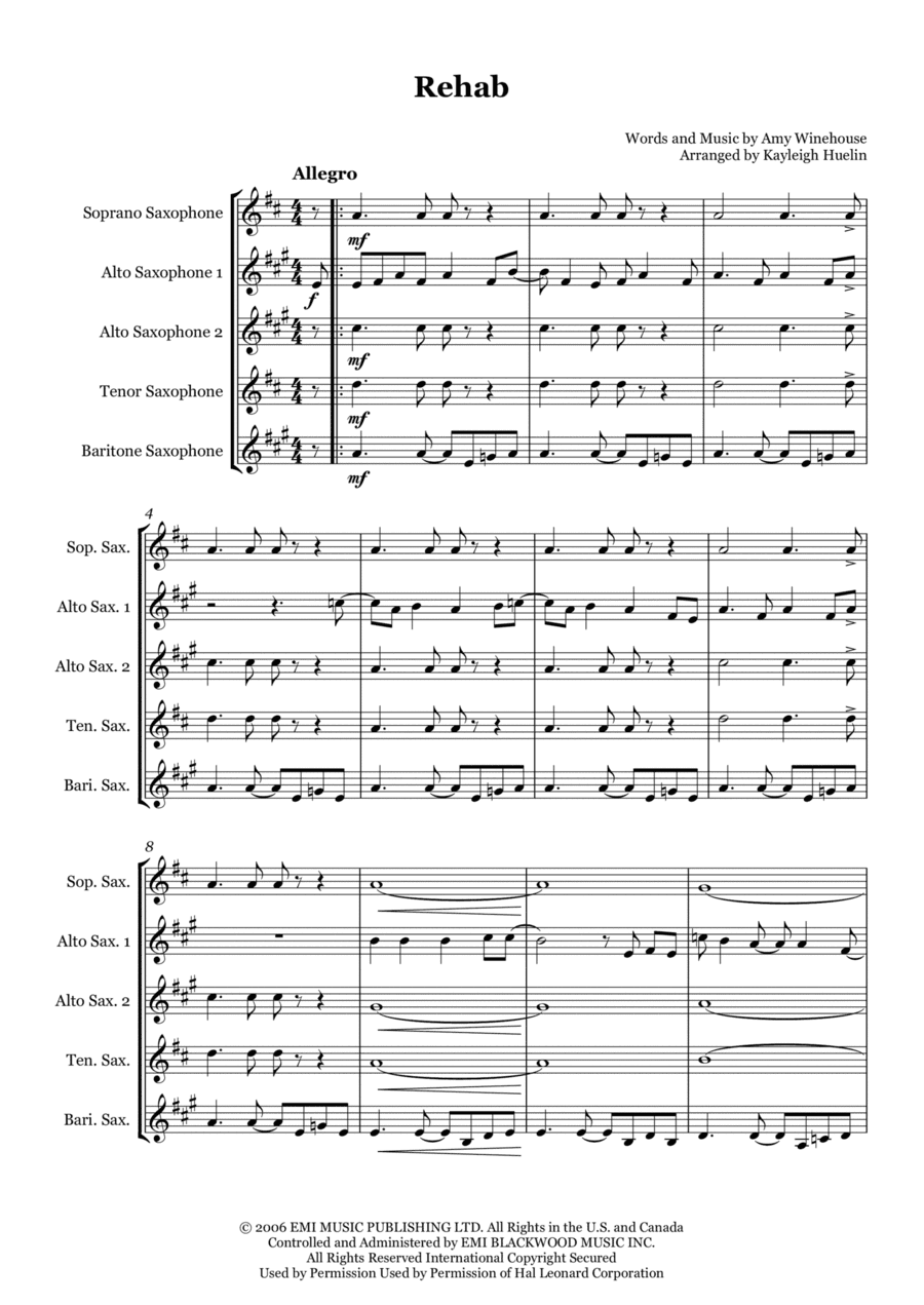 Rehab (arr. Kayleigh Huelin)