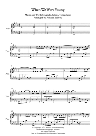 When We Were Young (arr. Roxana Belibou)