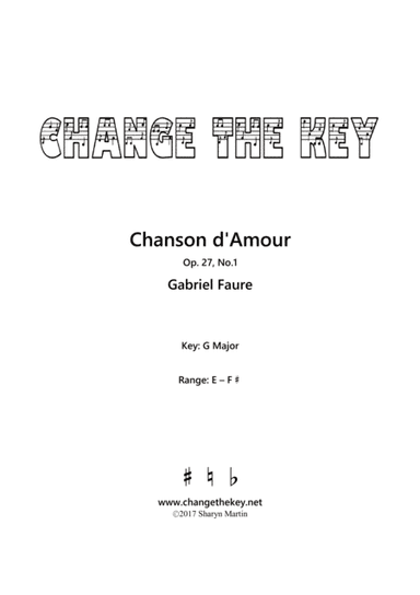 Chanson d'Amour - G Major (arr. Change the Key)