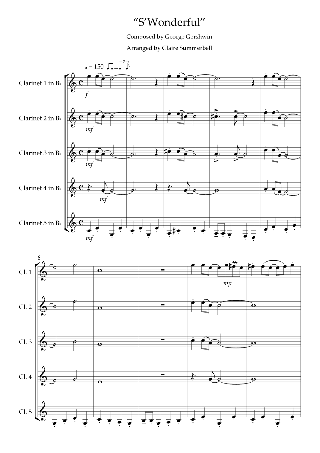 S'Wonderful (arr. Claire Summerbell)