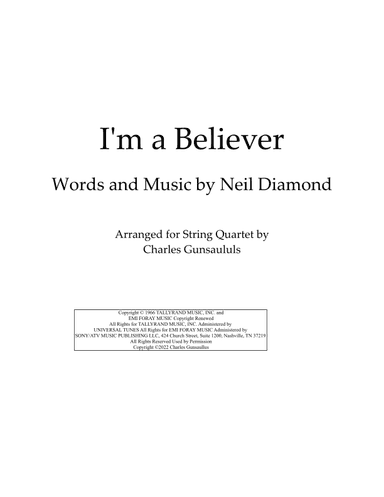 I'm A Believer (arr. Charles Gunsaullus)