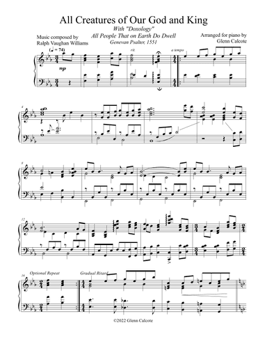 All Creatures of Our God and King with Doxology (arr. Glenn Calcote)