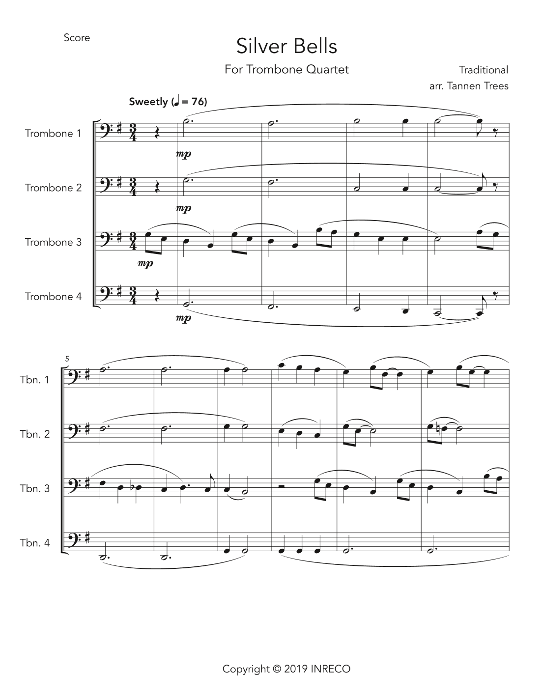 Silver Bells (arr. Tannen Trees)