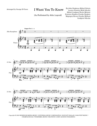 I Want You To Know (arr. George B Chave)