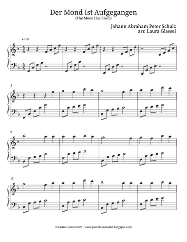 Der Mond Ist Aufgegangen (The Moon Has Risen) (arr. Laura Glassel)