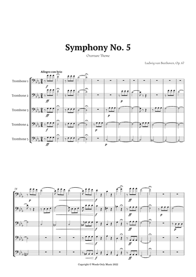 Symphony No. 5 by Beethoven for Trombone Quintet (arr. Ander)