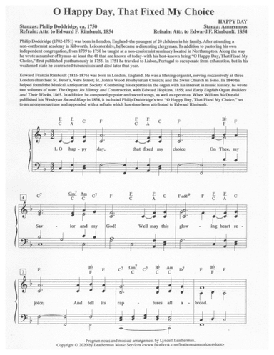 O Happy Day, That Fixed My Choice (arr. Lyndell Leatherman)