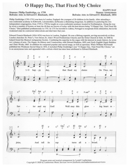 O Happy Day, That Fixed My Choice (arr. Lyndell Leatherman)