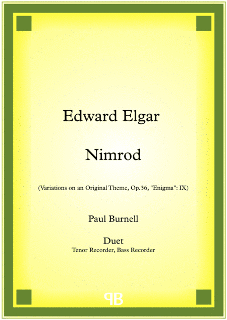 Nimrod, arranged for duet: Tenor and Bass Recorder (arr. Paul Burnell)