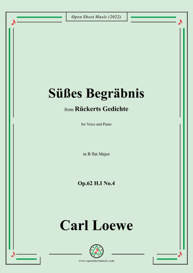 Loewe-Süßes Begräbnis,in B flat Major,Op.62 H.I No.4 (arr. OSM Press)