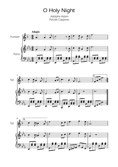 O Holy Night - Trumpet Solo w/ Piano (arr. Ygor Nunes)
