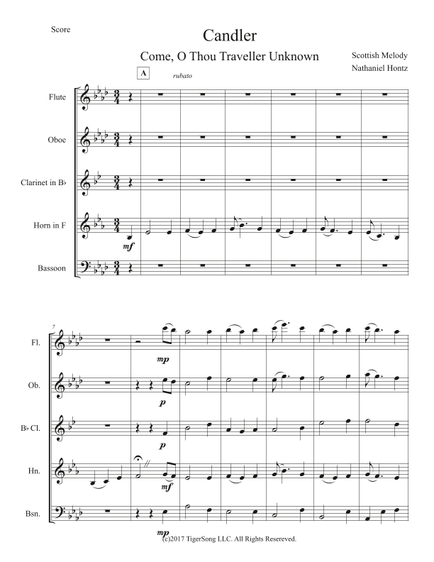 Candler (Come, O Thou Traveler Unknown) (arr. Nathaniel Hontz)