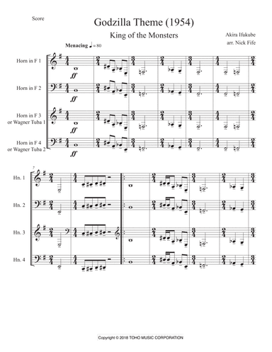 Godzilla Main Title (godzilla 1954) (arr. Nick Fife)