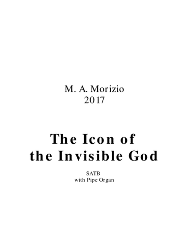 THE ICON OF THE INVISIBLE GOD (SATB) – Colossians 1:15-20