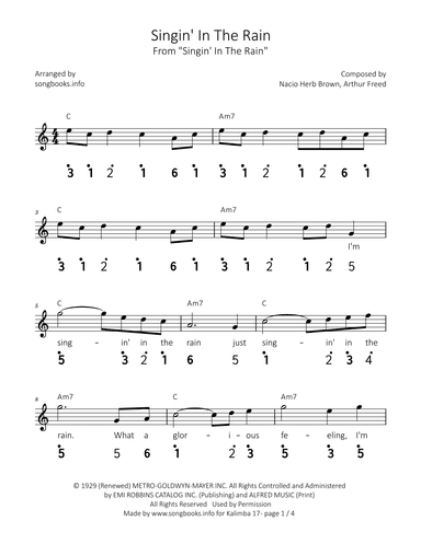 Singin' In The Rain (arr. songbooks.info)