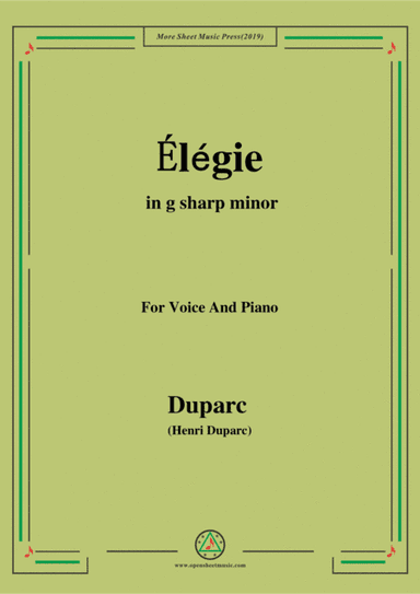 Duparc-Élégie in g sharp minor (arr. MSM)